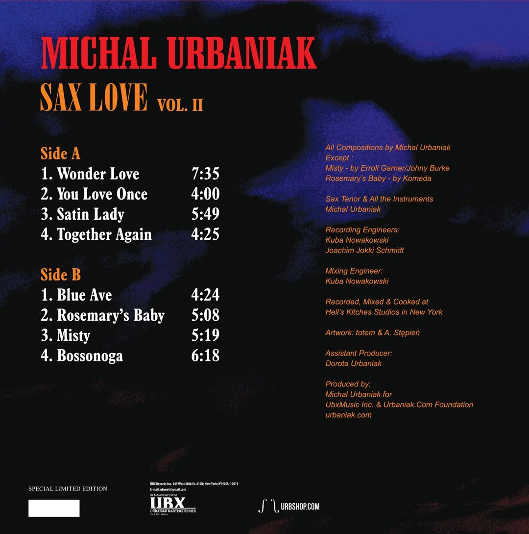 Sax Love VOL. II Vinyl - Urbanator Shop